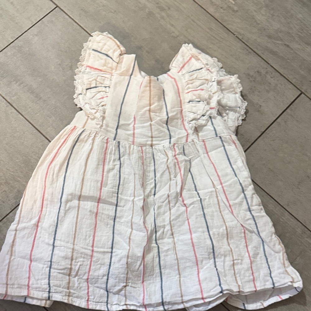 Striped Ruffle Sleeve Dress